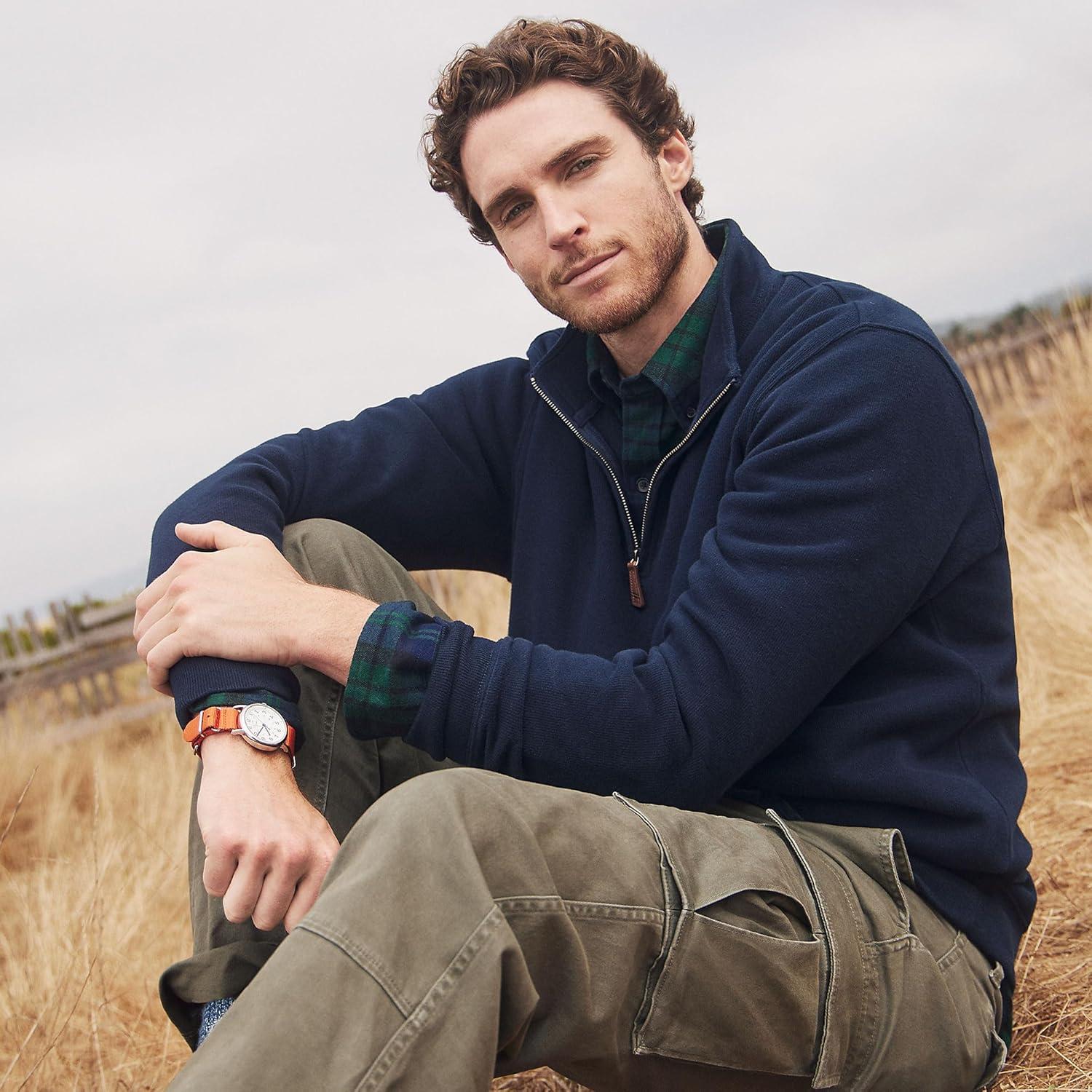 imageLands End Bedford Rib Quarter Zip Pullover SweaterRadiant Navy