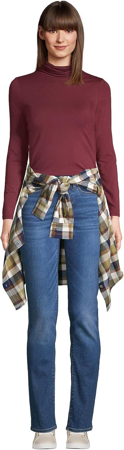 imageLands End Lightweight Jersey Long Sleeve TurtleneckRich Burgundy