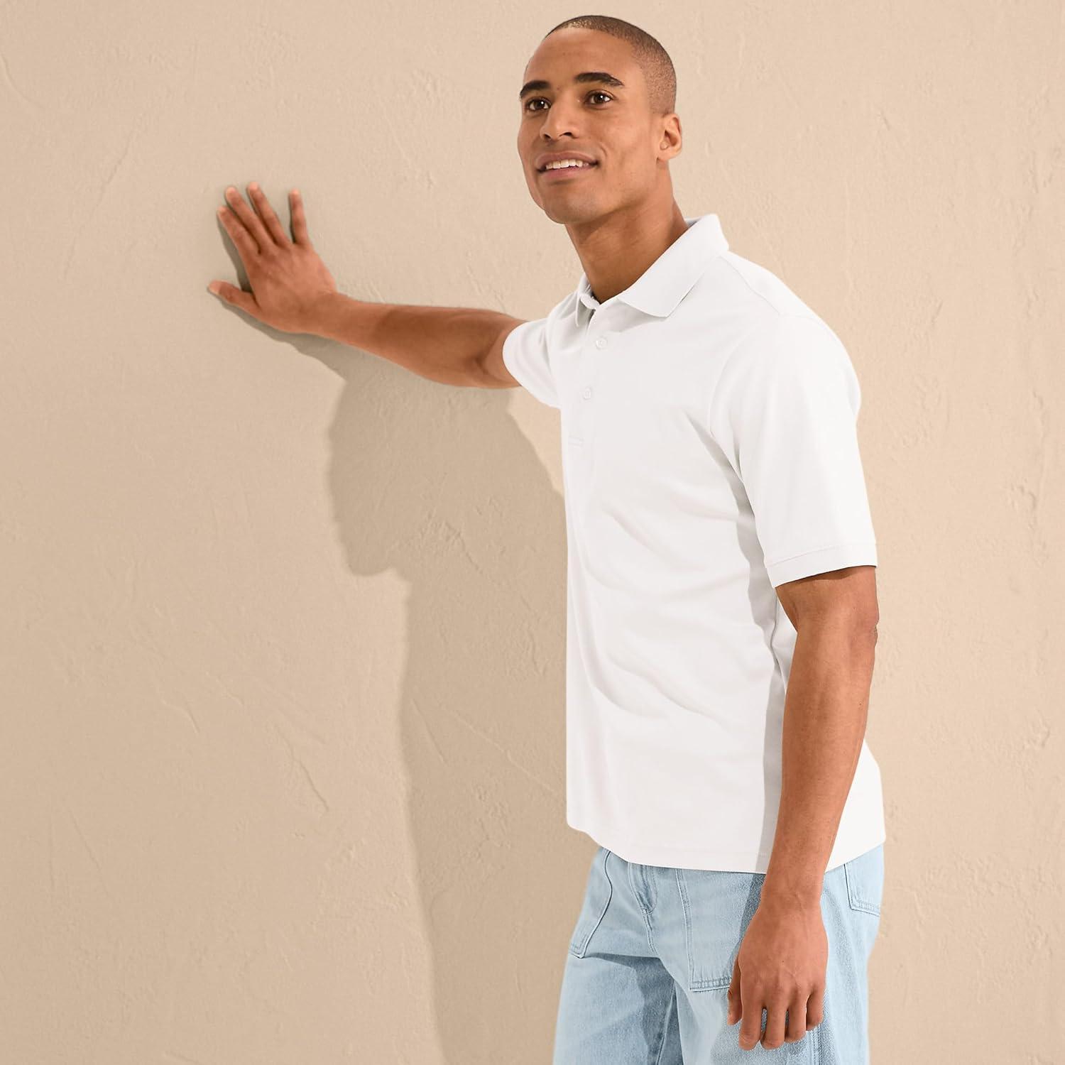 imageLands End Mens Short Sleeve AmericanGrown Supima Cotton Polo ShirtWhite