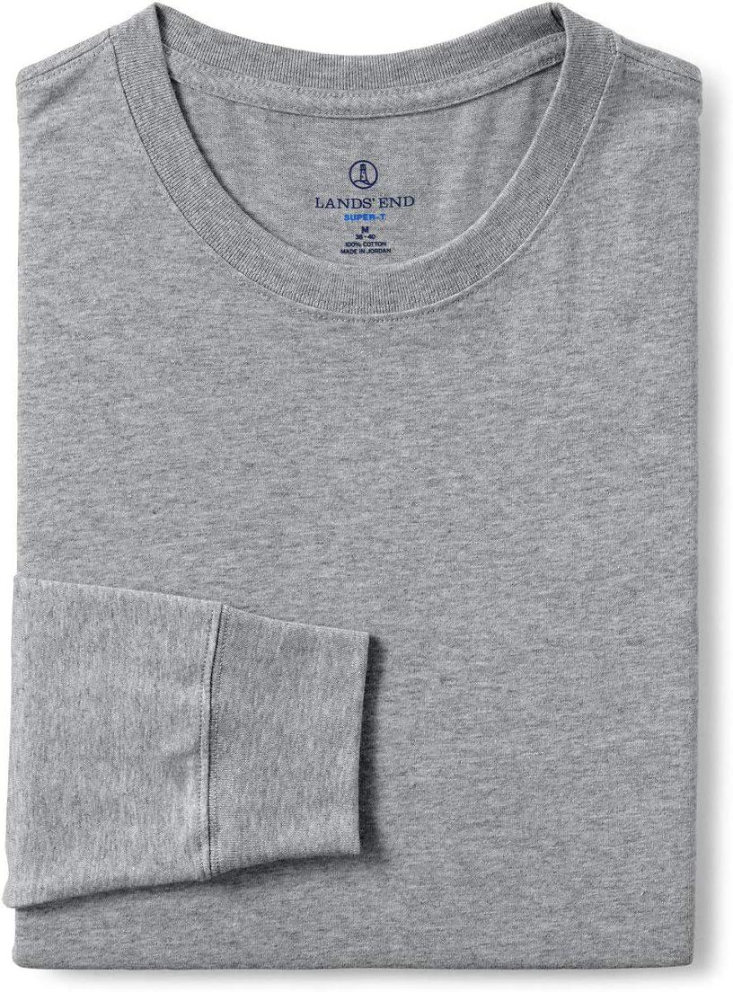 imageLands End Mens SuperT Long Sleeve TShirtGray Heather