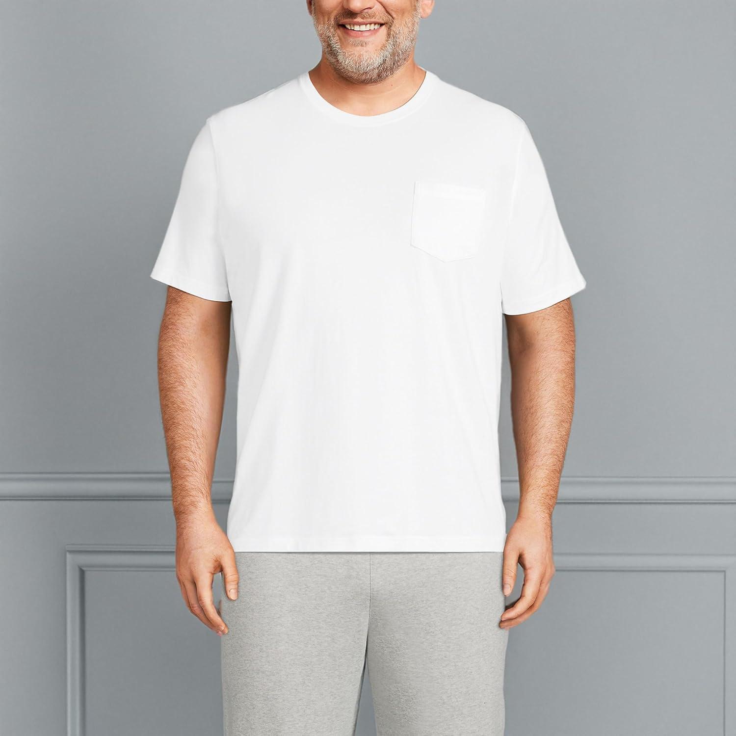 imageLands End Mens SuperT Short Sleeve TShirt with PocketWhite