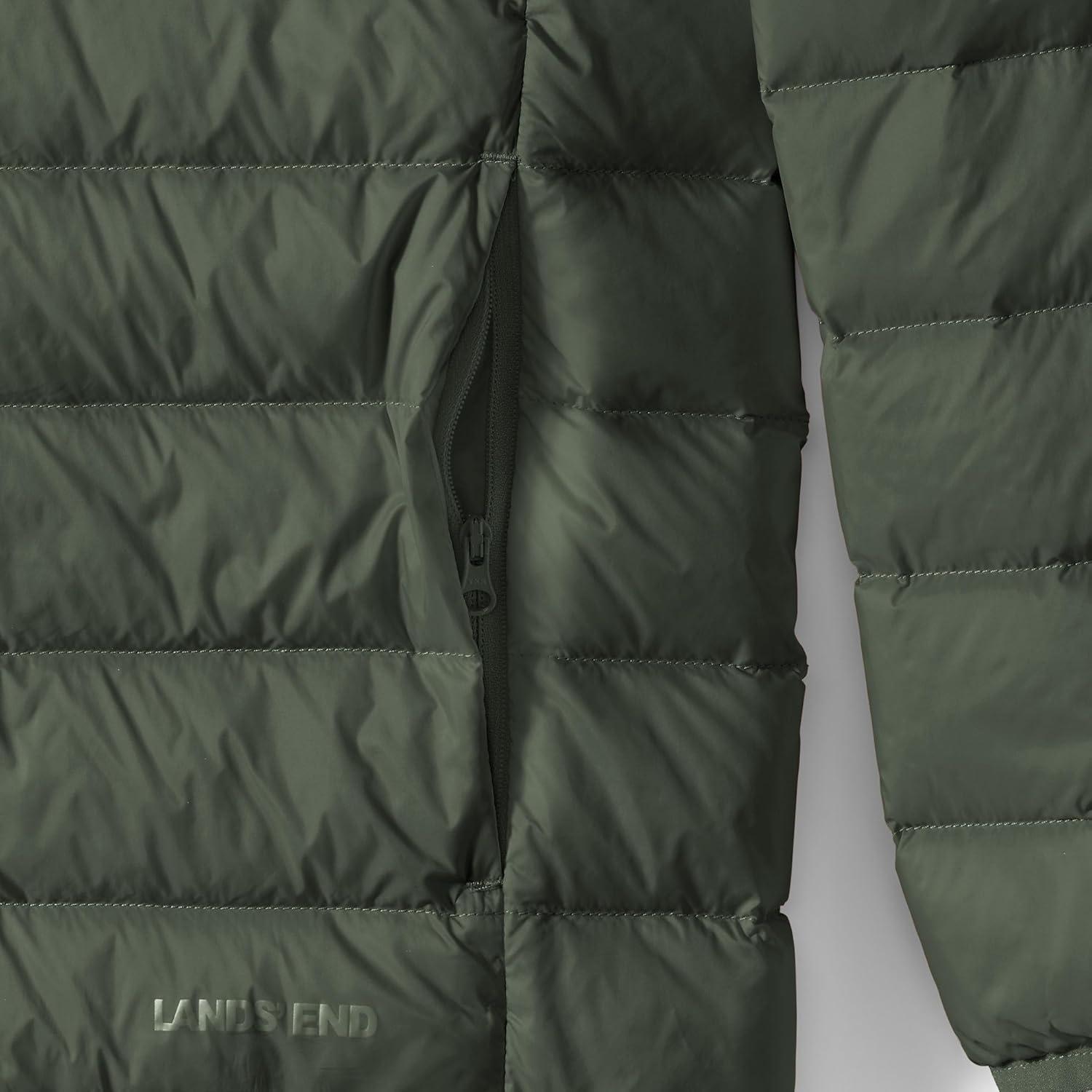 imageLands End Mens Wanderweight Ultralight Packable Hooded Down JacketDarkest Olive