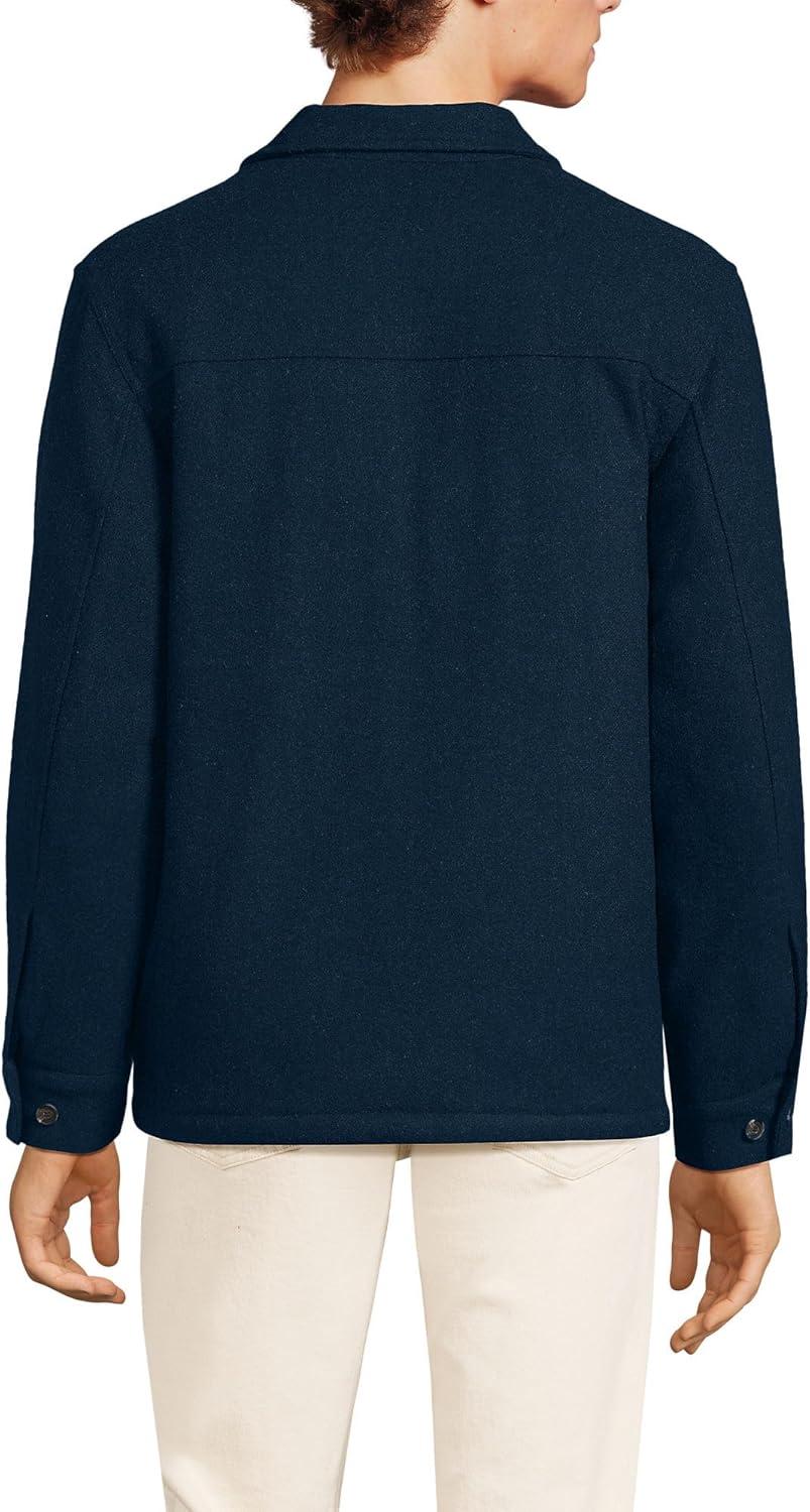 imageLands End Mens Wool Blend Shirt JacketRadiant Navy