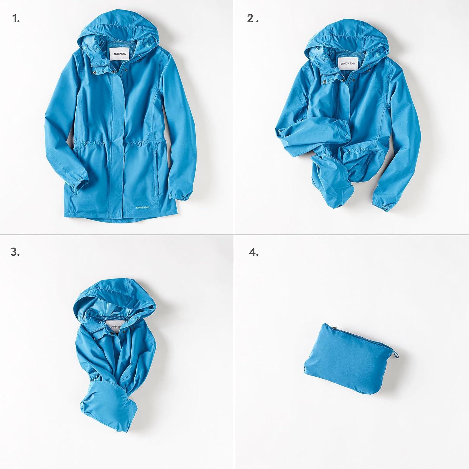 imageLands End Squall Packable Waterproof RaincoatMuted Cobalt Blue