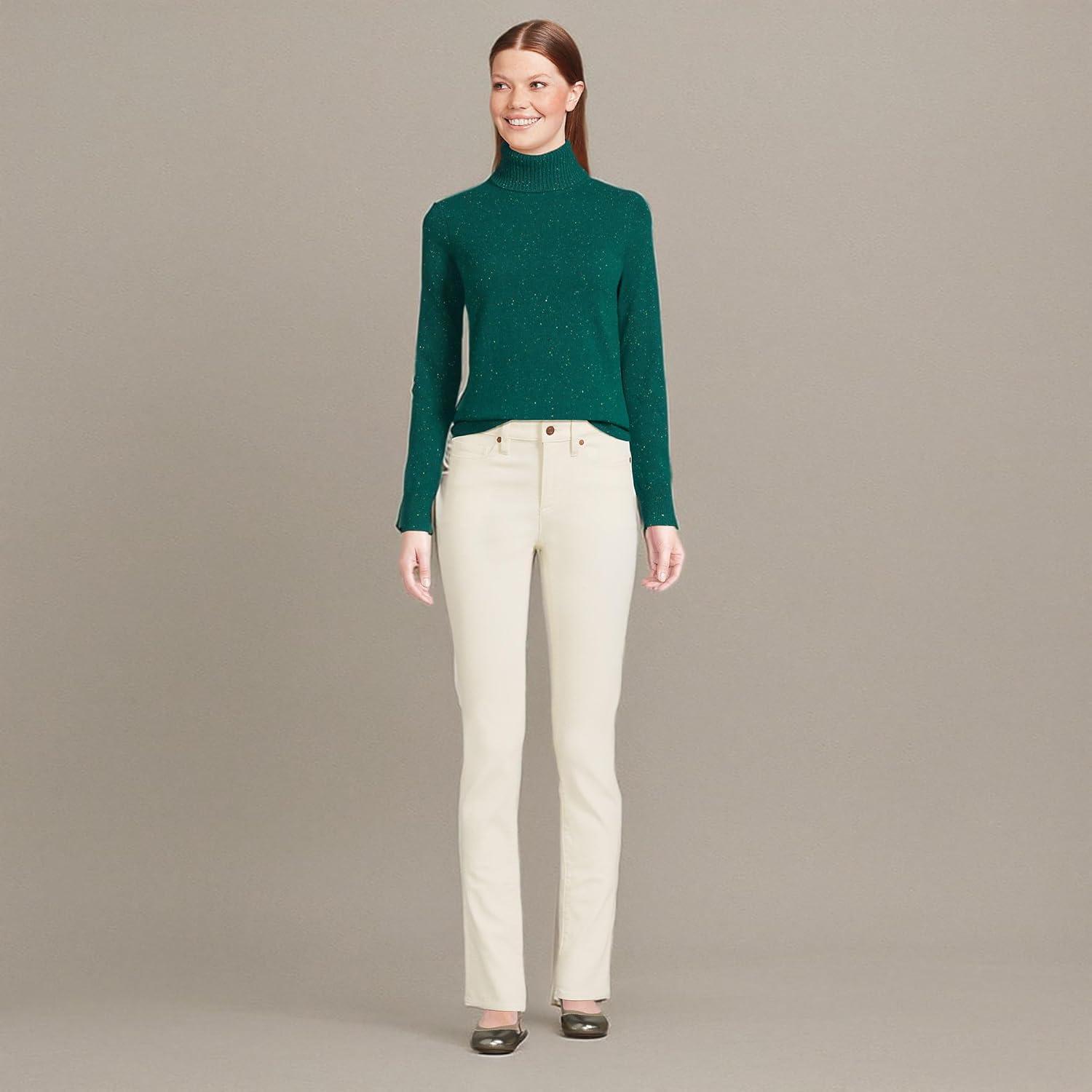 imageLands End Womens Cashmere Turtleneck SweaterBright Evergreen