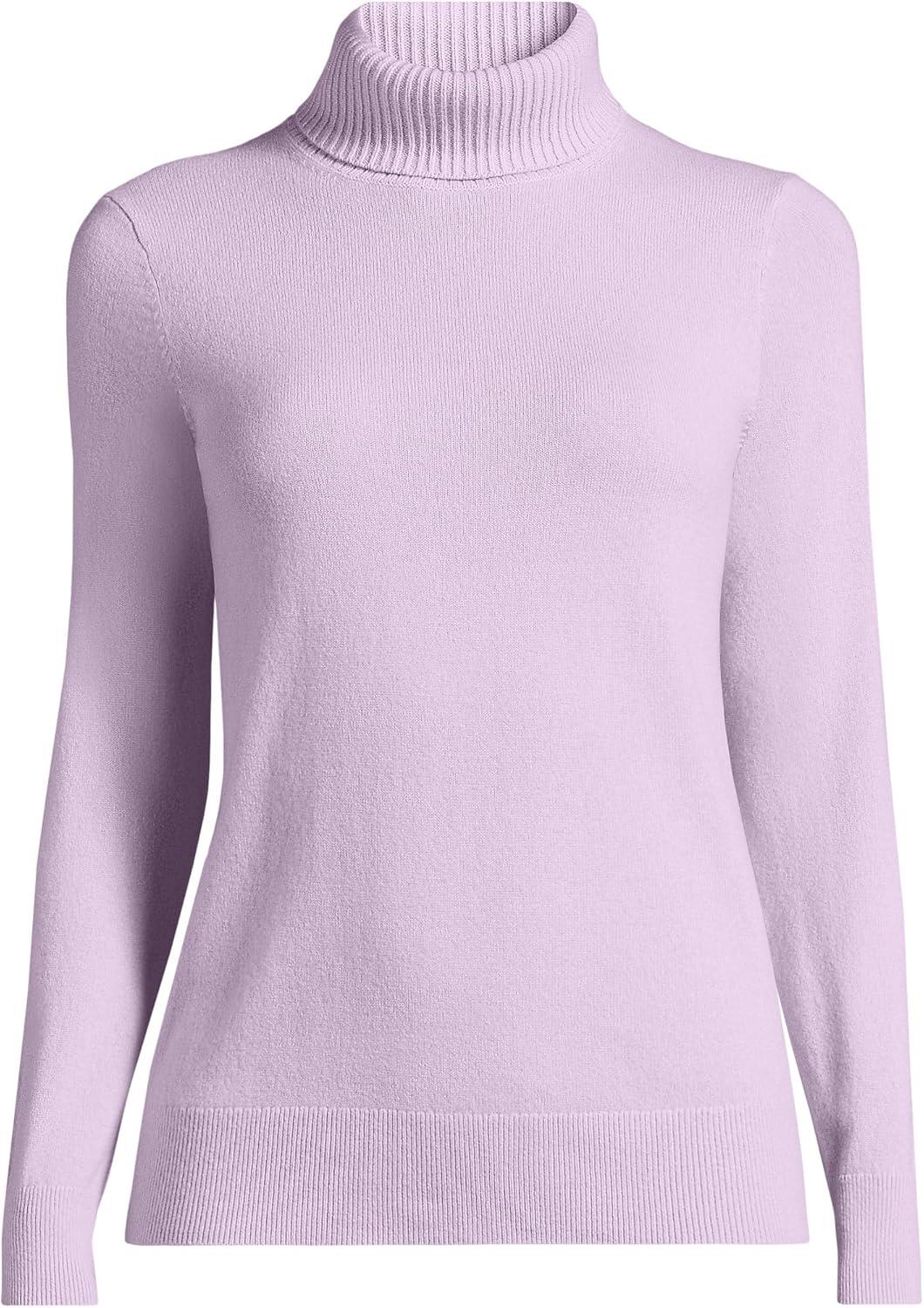 imageLands End Womens Cashmere Turtleneck SweaterLight Soft Amethyst