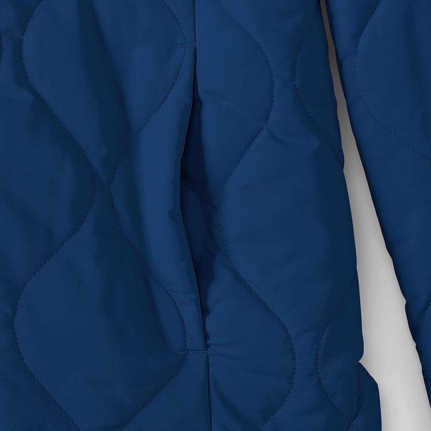 imageLands End Womens FeatherFree Onion Quilted Insulated Jacket Deep Sea Navy Regular XLarge