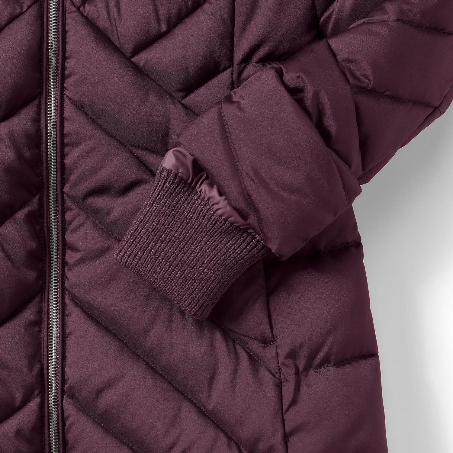 imageLands End Womens Insulated Cozy Fleece Lined Primaloft CoatMidnight Plum