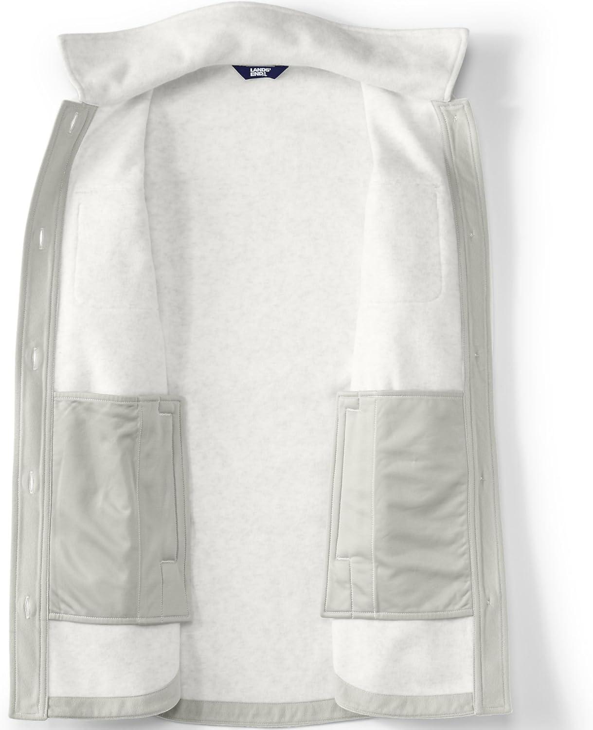 imageLands End Womens Luxe Fleece Shirt JacketBright Gray Heather