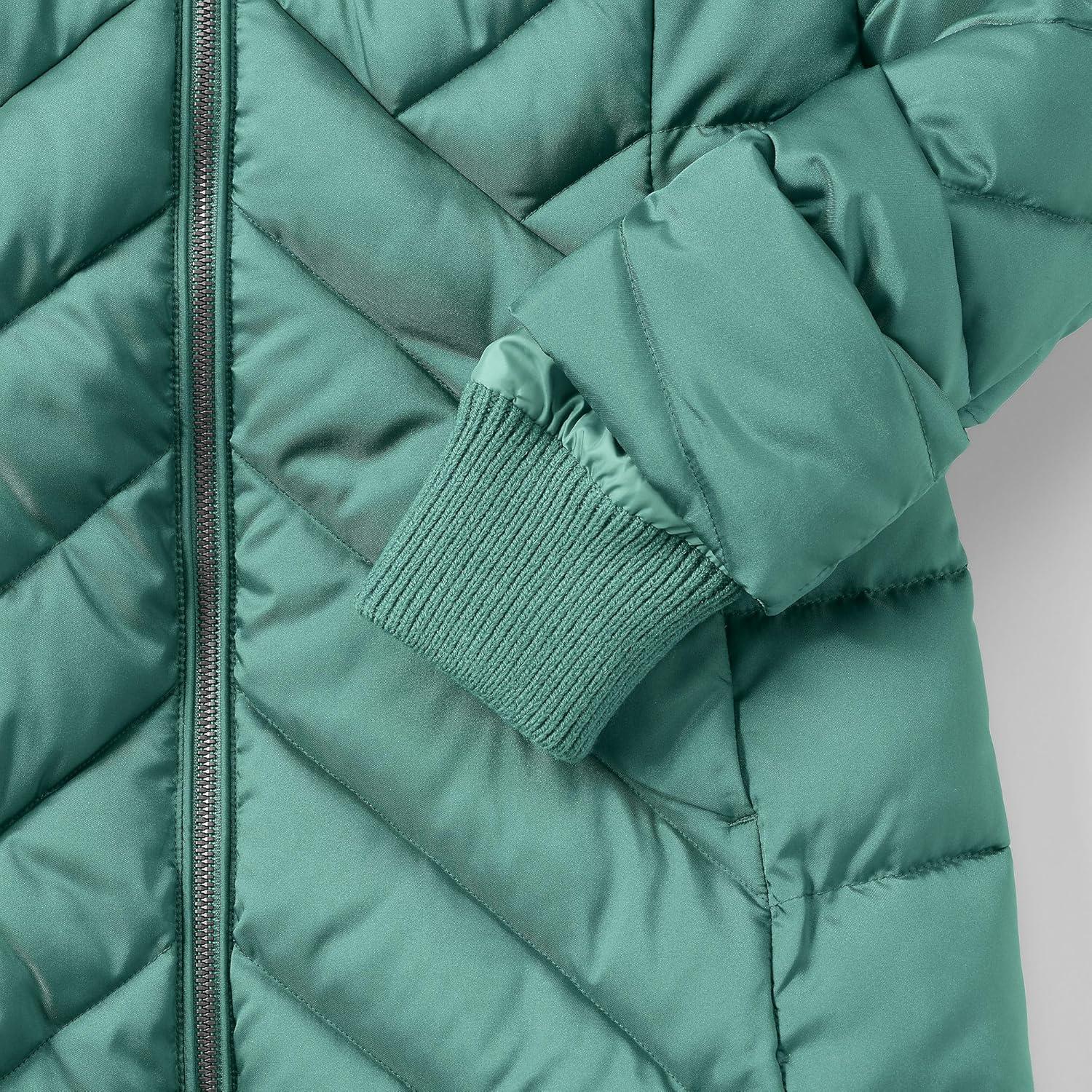 imageLands End Womens Plush Lined Insulated Coat Washed Evergreen Regular Medium