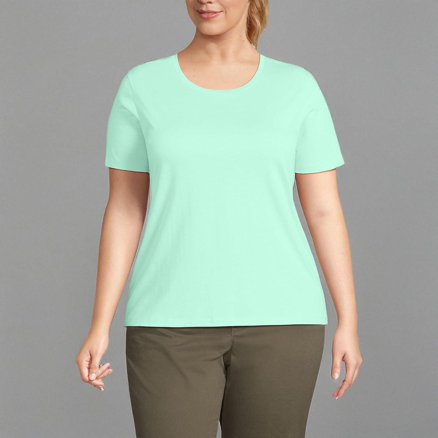 imageLands End Womens Relaxed AmericanGrown Supima Cotton Crew Neck TShirtSpring Green