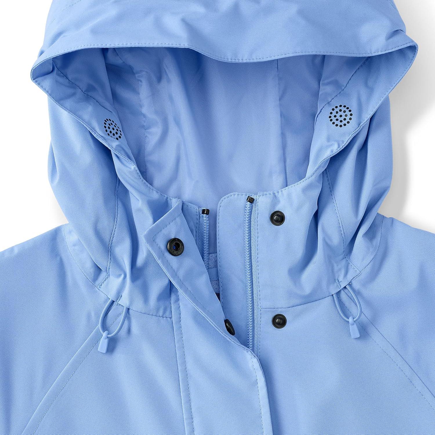 imageLands End Womens Squall Packable Long RaincoatLight Periwinkle