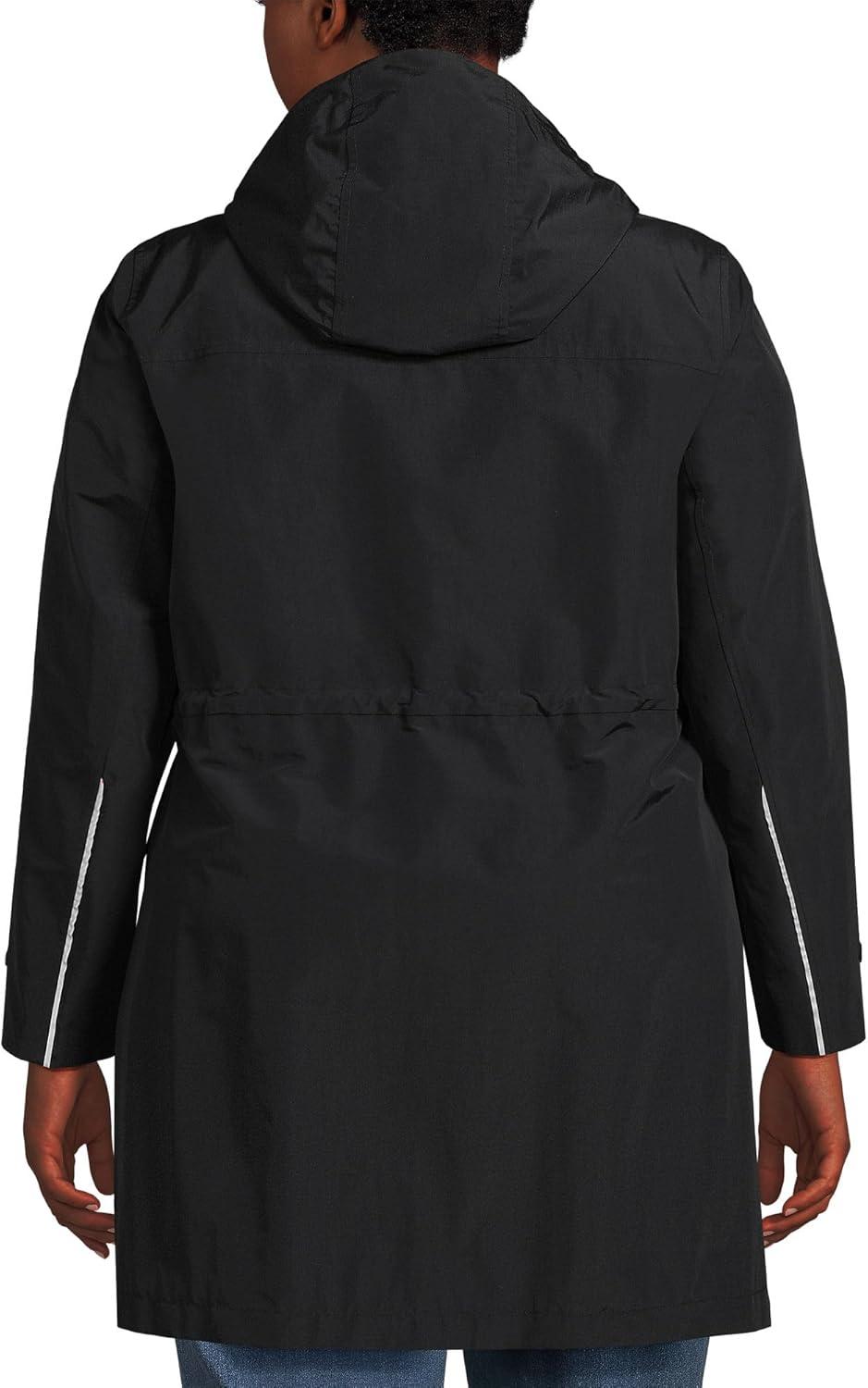 imageLands End Womens Squall Waterproof Hooded RaincoatBlack