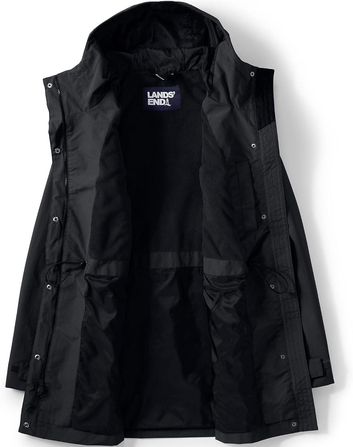 imageLands End Womens Squall Waterproof Hooded RaincoatBlack