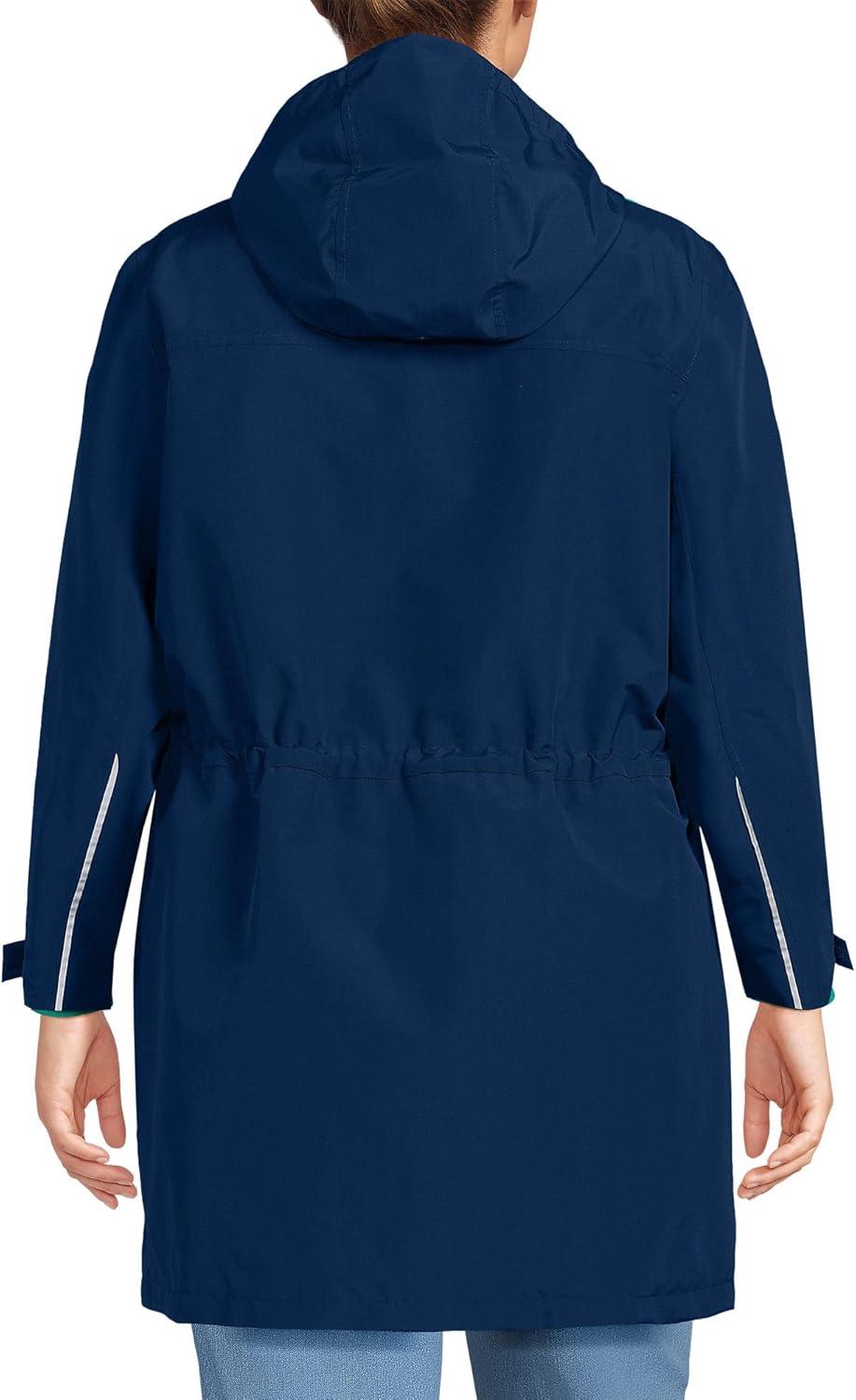 imageLands End Womens Squall Waterproof Hooded RaincoatDeep Sea Navy