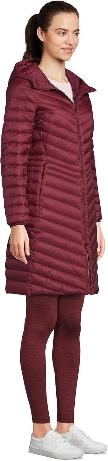 imageLands End Womens Ultralight Packable Long Down CoatBurgundy