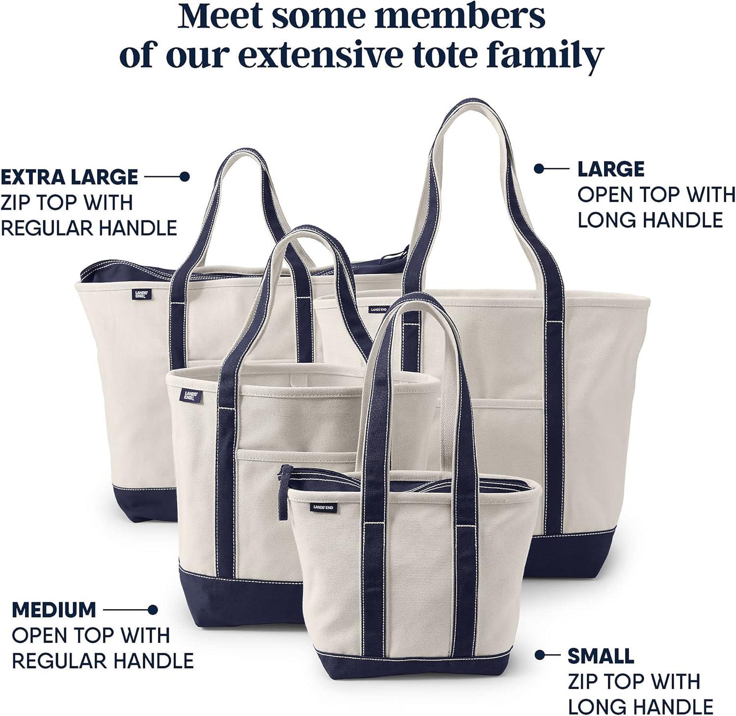 imageLands End Zip Top Canvas Tote BagNaturalLavender Cloud