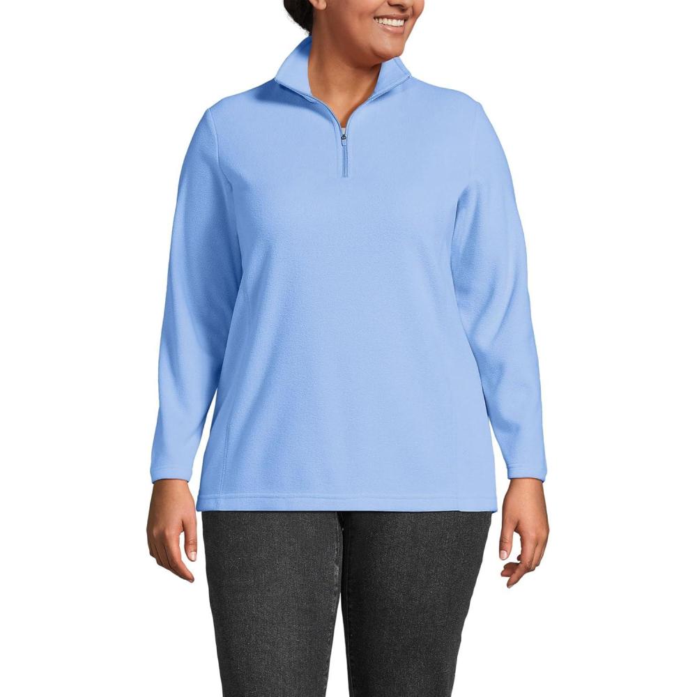 imageLands End Anyweather Fleece Quarter Zip PulloverClear Blue Sky