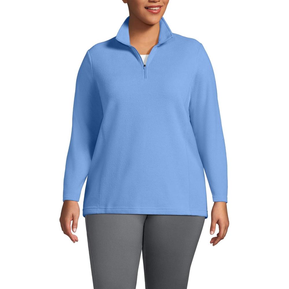 imageLands End Anyweather Fleece Quarter Zip PulloverFresh Blue