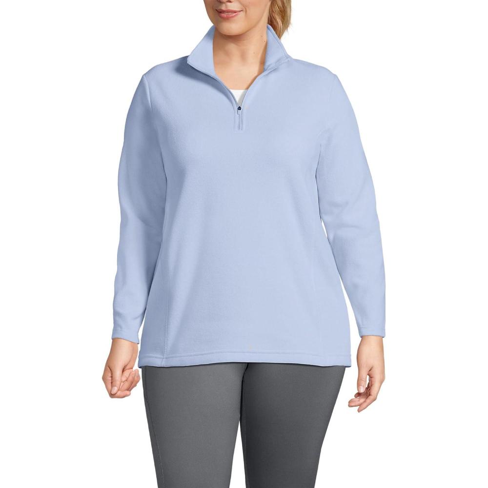 imageLands End Anyweather Fleece Quarter Zip PulloverSoft Periwinkle
