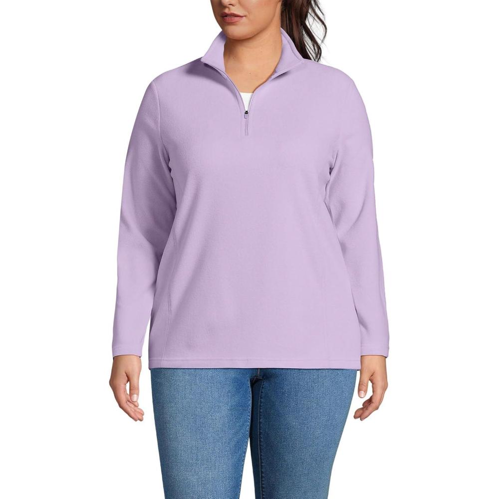 imageLands End Anyweather Fleece Quarter Zip PulloverWhisper Lilac