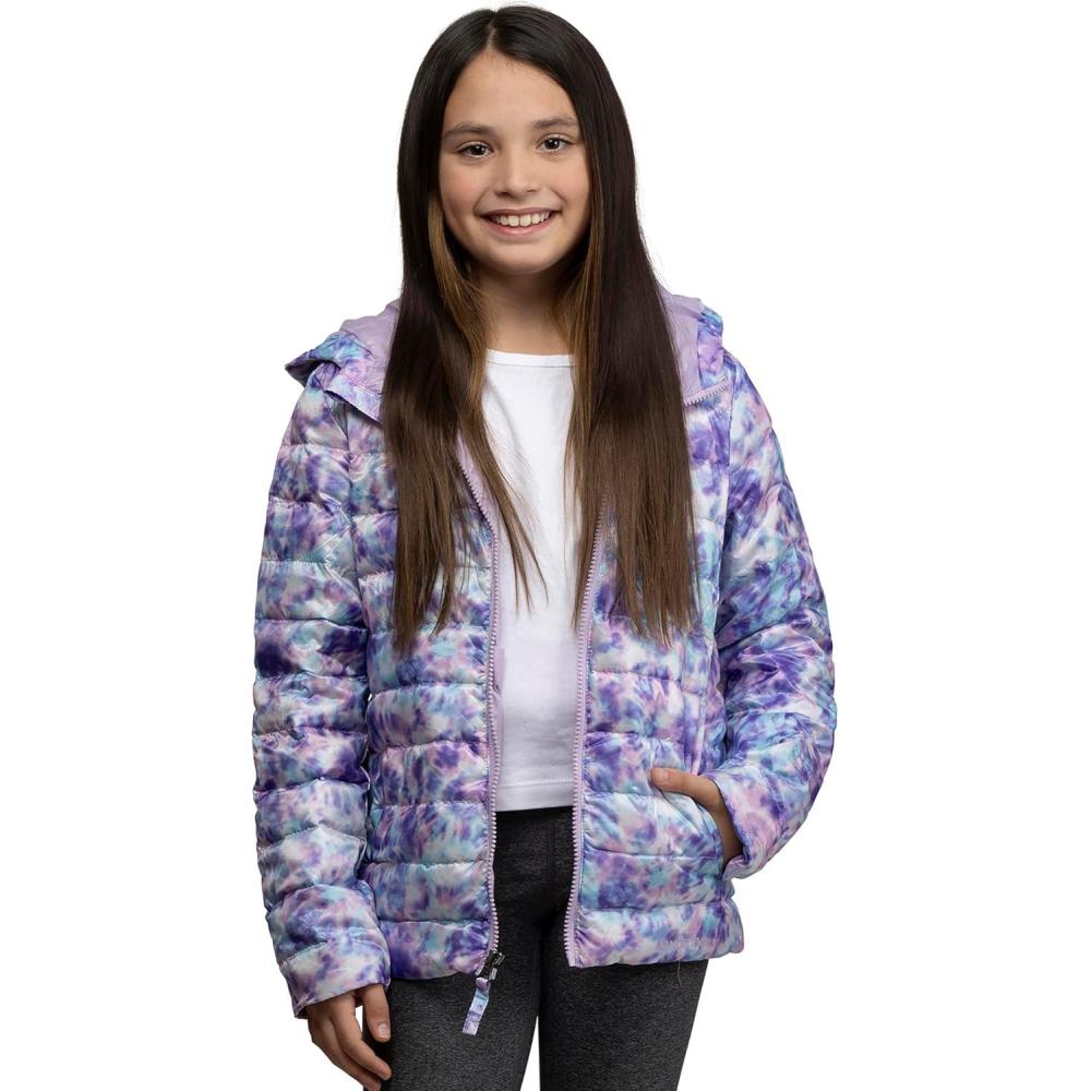 imageLands End Kids Packable Hooded Down Puffer Jacket Coat XXSXXLTie Dye