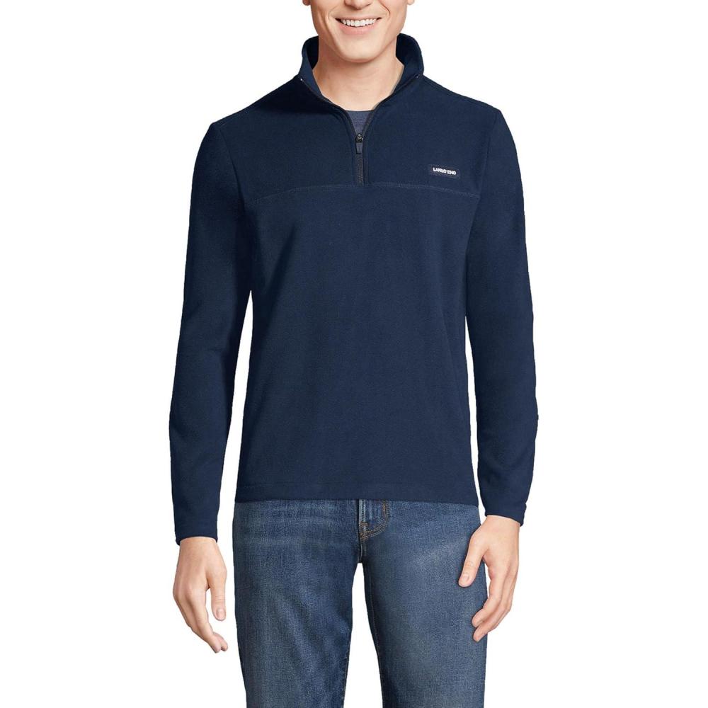 imageLands End Mens Anyweather Fleece Quarter Zip PulloverRadiant Navy