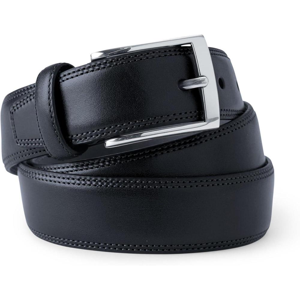 imageLands End Mens Classic Leather Chino BeltBlack