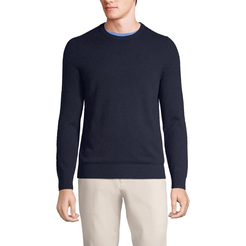 imageLands End Mens Fine Gauge Cashmere SweaterRadiant Navy