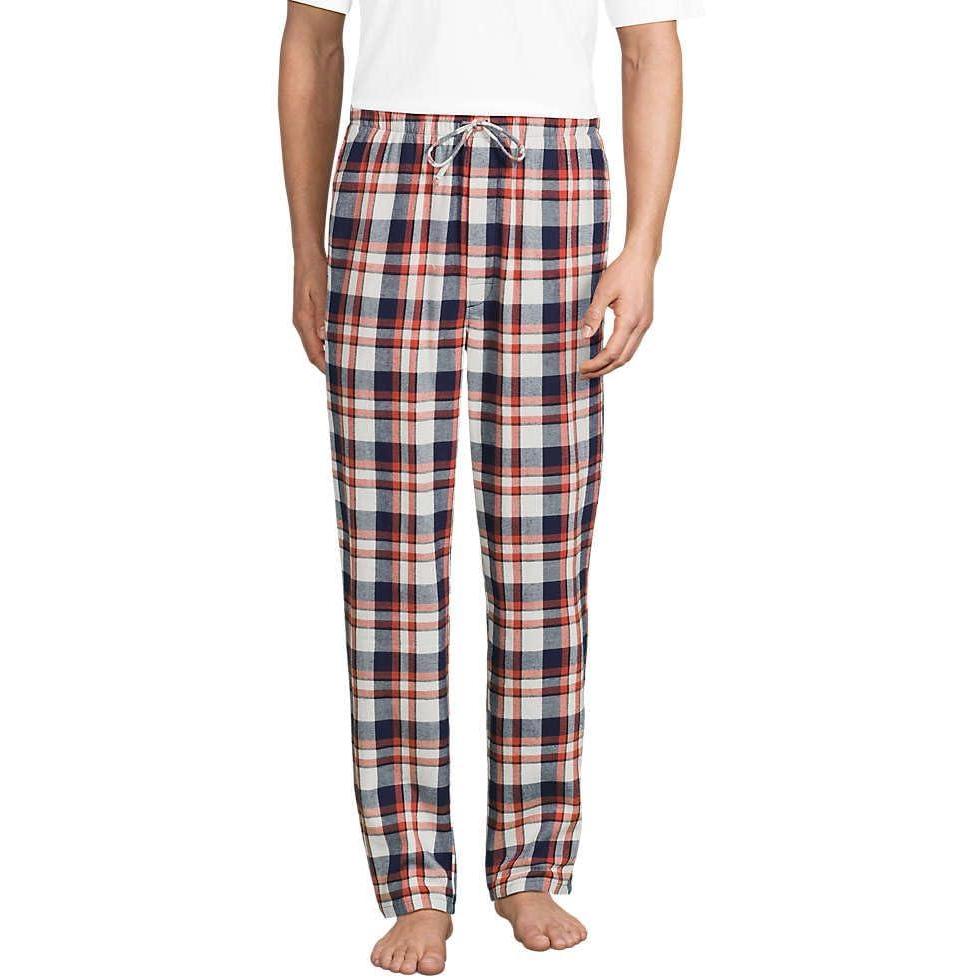 imageLands End Mens Flannel Pajama PantsNavyBourbon Plaid