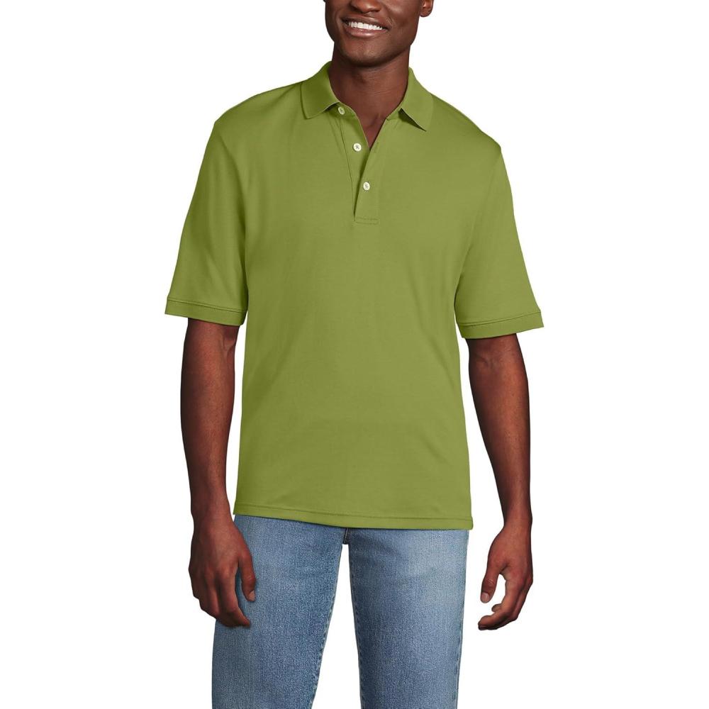 imageLands End Mens Short Sleeve AmericanGrown Supima Cotton Polo ShirtWinter Pear