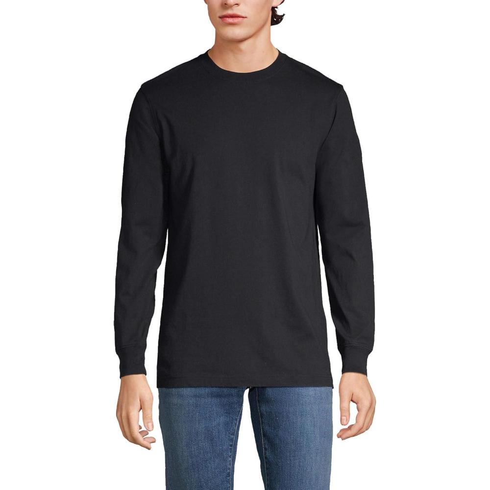 imageLands End Mens SuperT Long Sleeve TShirtBlack