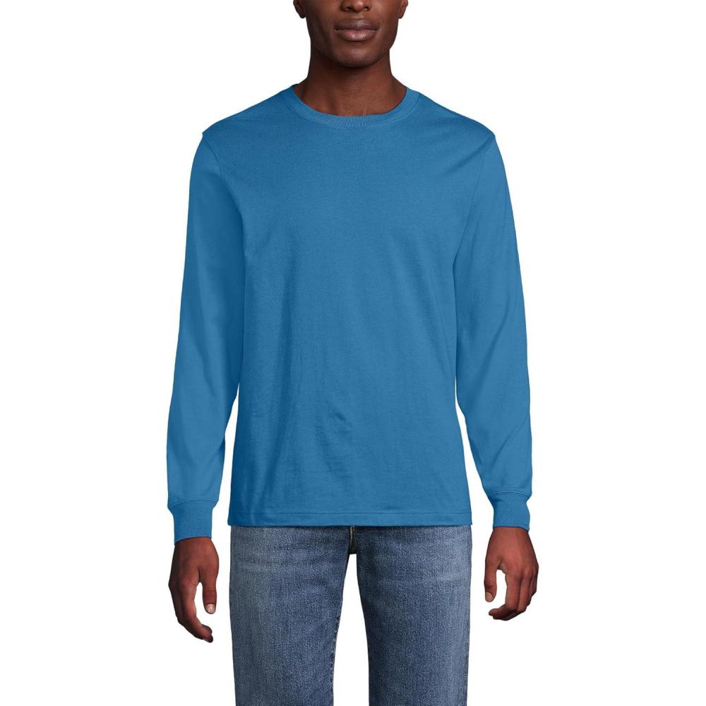 imageLands End Mens SuperT Long Sleeve TShirtBlue Hyacinth