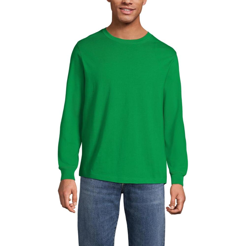 imageLands End Mens SuperT Long Sleeve TShirtTrue Green