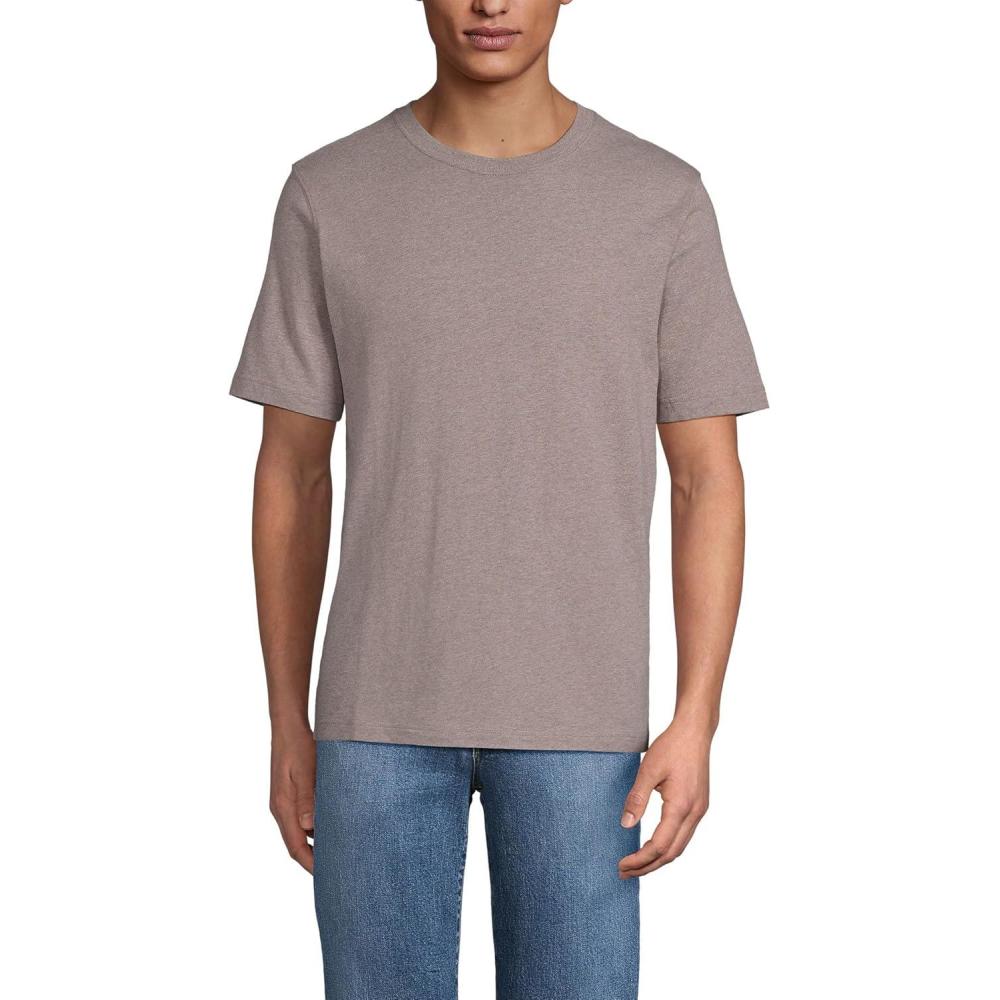 imageLands End Mens SuperT Short Sleeve TShirtLight Bark Heather
