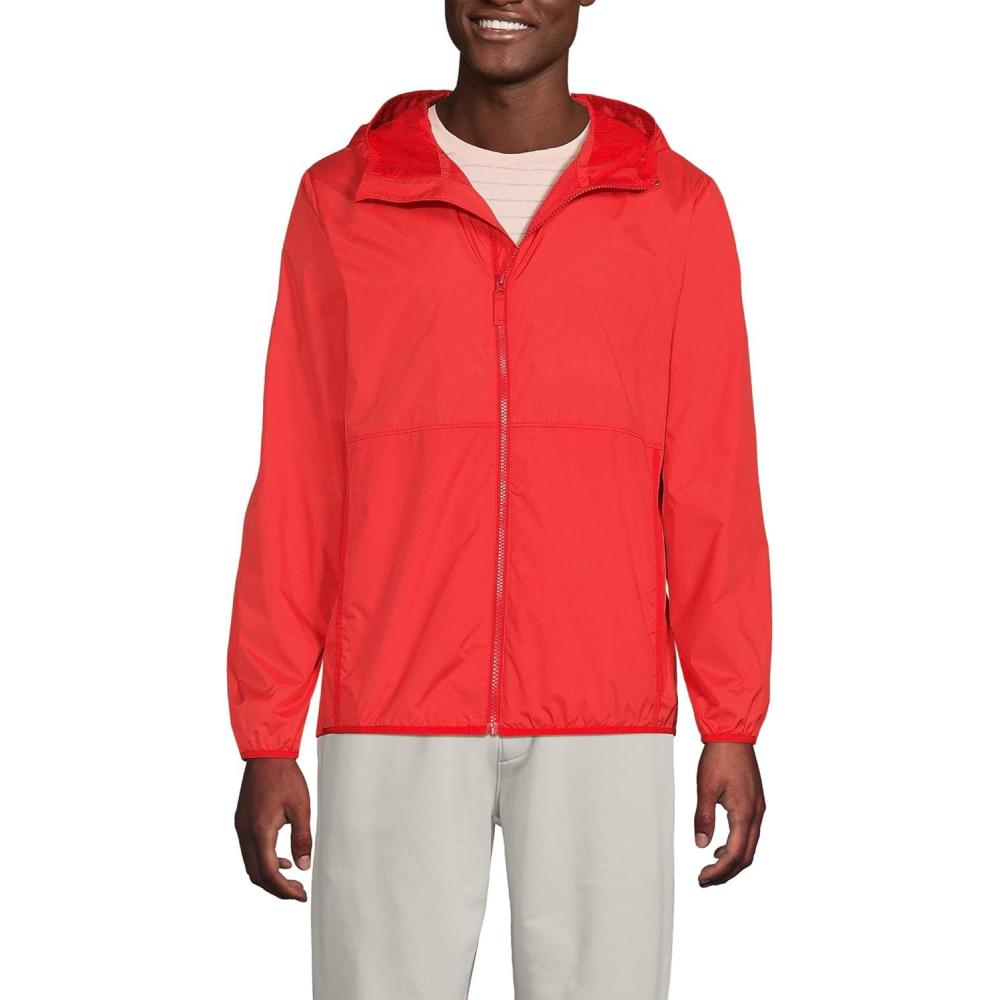 imageLands End Mens UPF 50 Windbreaker JacketBright Cherry
