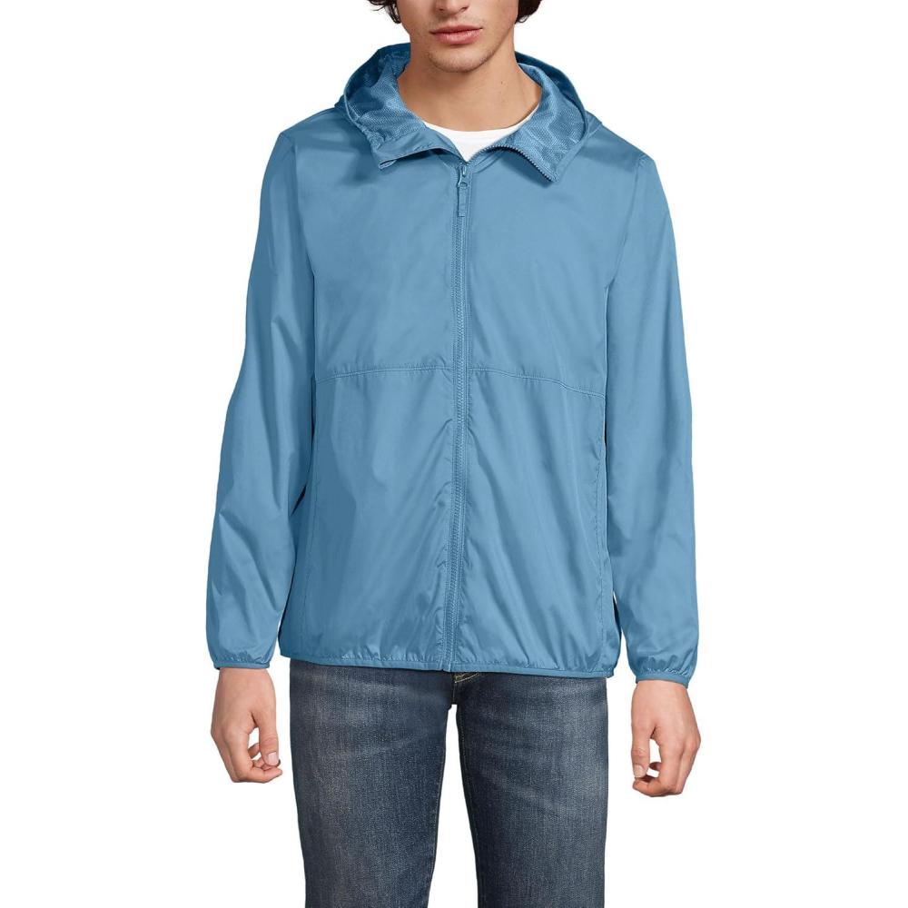 imageLands End Mens UPF 50 Windbreaker JacketStonewash Blue