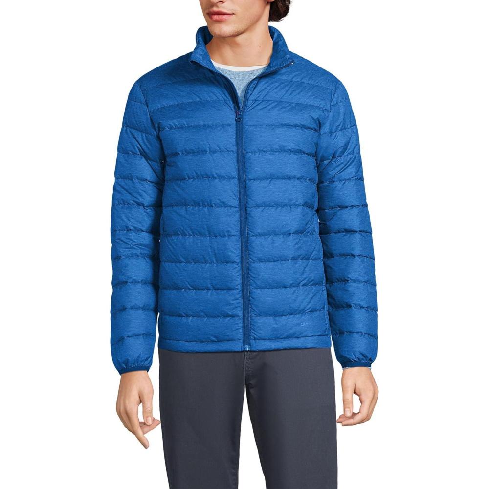 imageLands End Mens Wanderweight Ultralight Packable Down JacketEvening Cobalt Heather