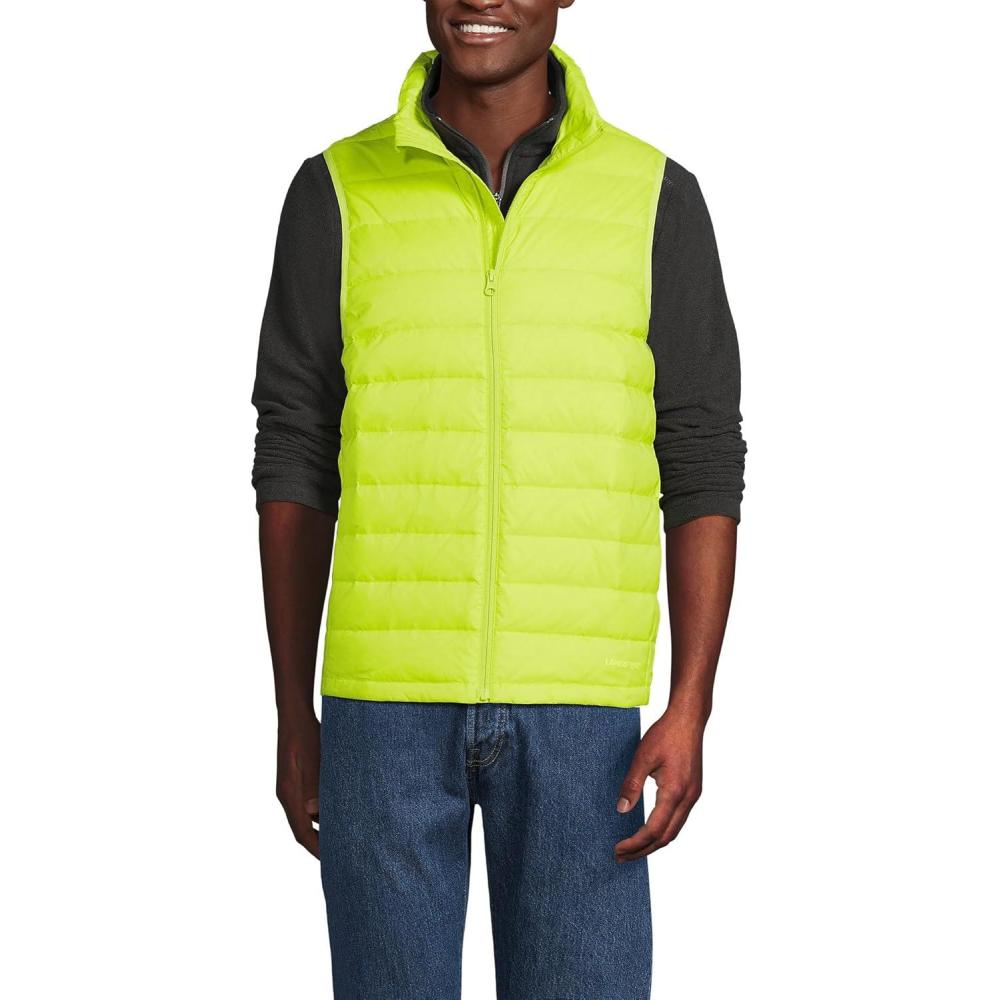 imageLands End Mens Wanderweight Ultralight Packable Down VestCitrus Fields
