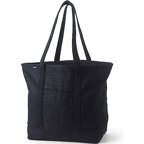 imageLands End Open Top Canvas Tote BagBlackBlack