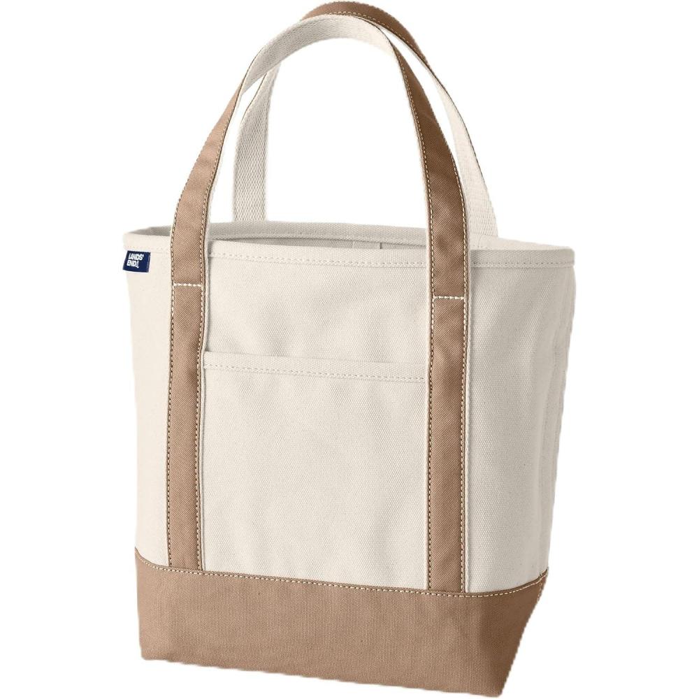 imageLands End Open Top Canvas Tote BagNaturalRich Camel