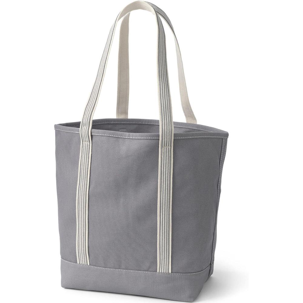 imageLands End Open Top Canvas Tote BagSilver Graphite