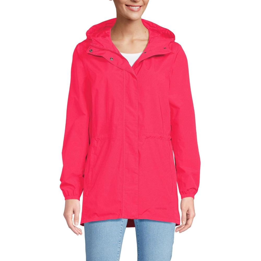imageLands End Squall Packable Waterproof RaincoatCoral Rose
