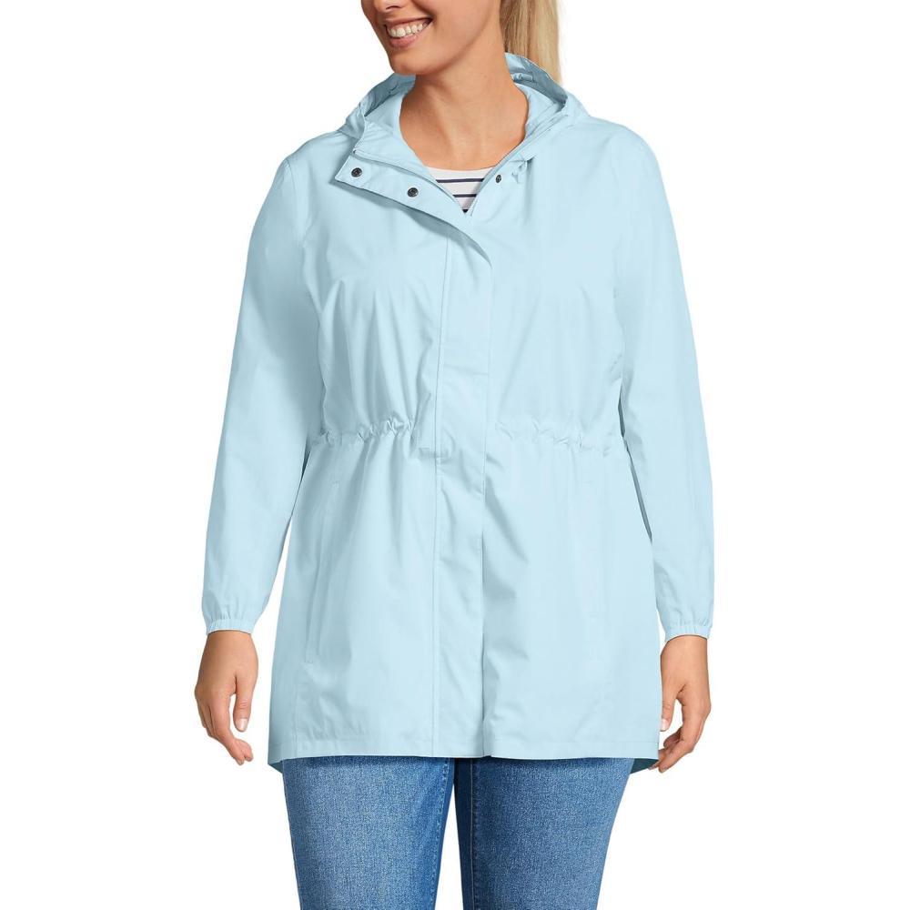 imageLands End Squall Packable Waterproof RaincoatSubtle Blue