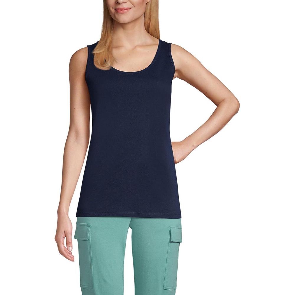 imageLands End Womens Cotton Tank TopRadiant Navy