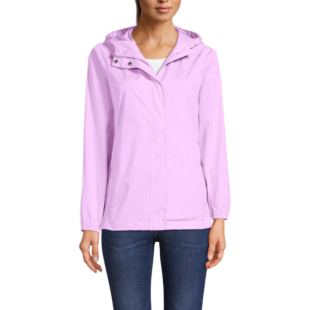 imageLands End Womens Packable Water Resistant UPF 50 Windbreaker JacketWild Lilac