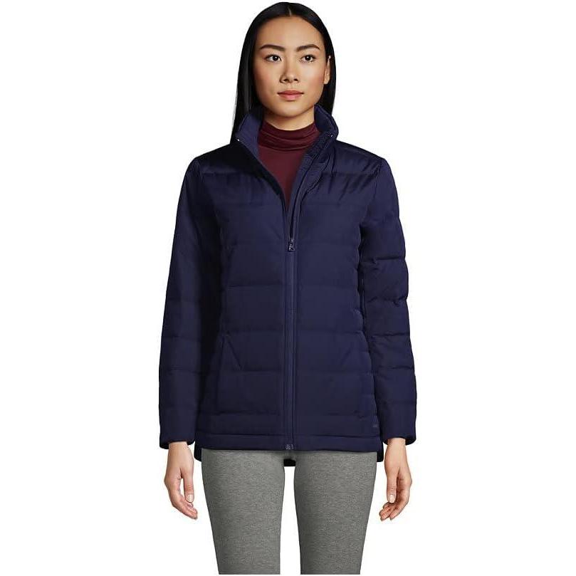 imageLands End Womens Puffer Down Jacket Deep Sea Navy Tall Large