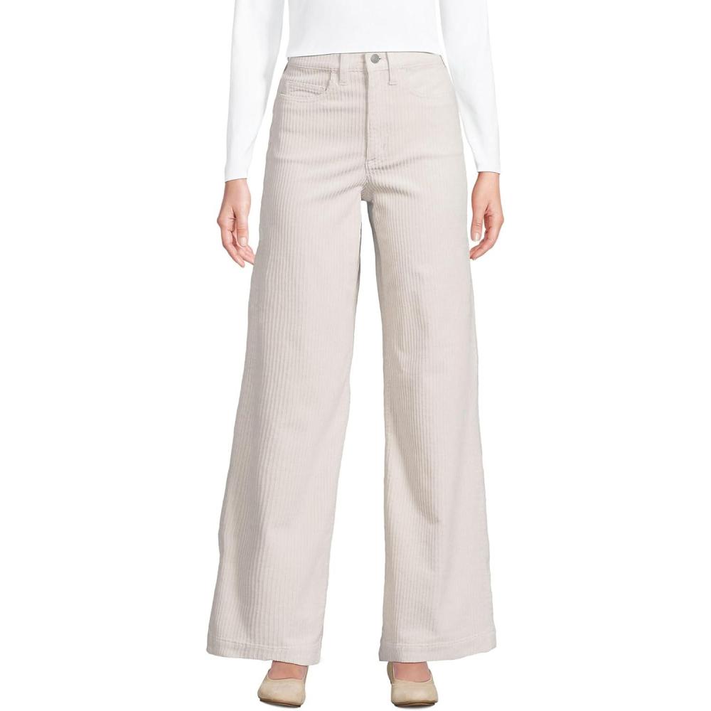 imageLands End Womens Recover High Rise Wide Leg JeansIvory Latte