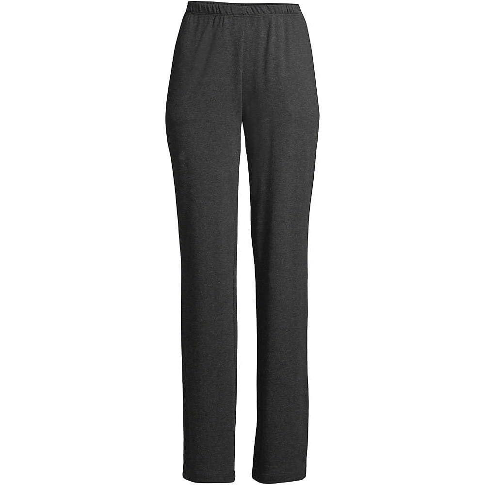 imageLands End Womens Relaxed Fit Sport Knit High Rise Pants Soft Cotton PullOn with Elastic WaistDark Mahogany