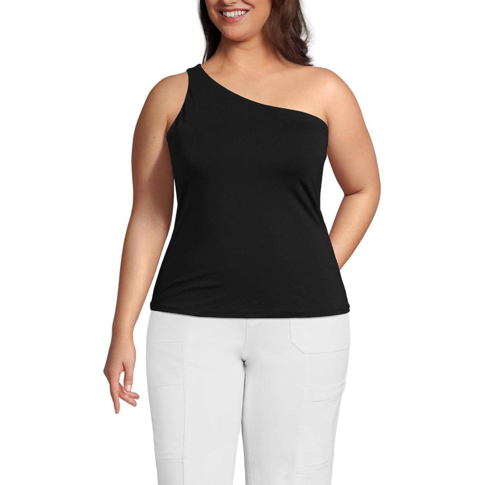 imageLands End Womens Slender One Shoulder TopBlack